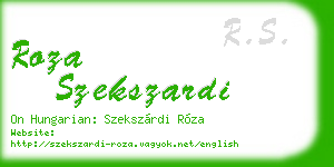 roza szekszardi business card